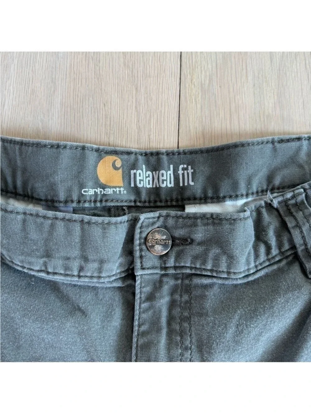 Carhartt Cargo Shorts Relaxed Fit Canvas Utility Work Short Olive Green Size 40